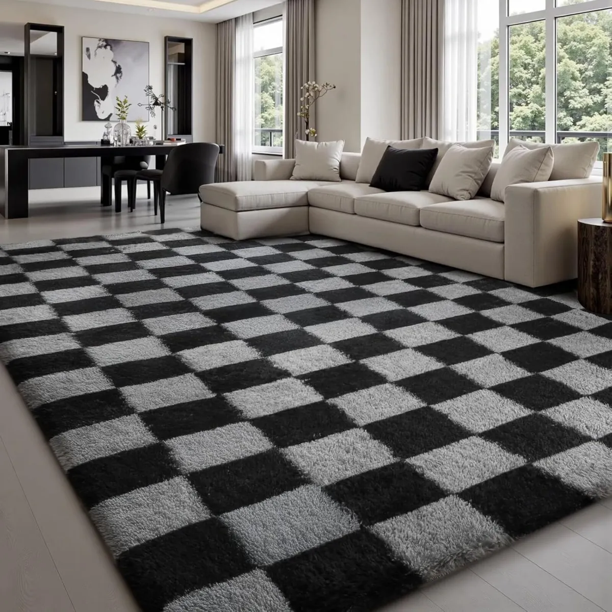 Checked Rugs for Living Room 200 x 300 cm - Image 1