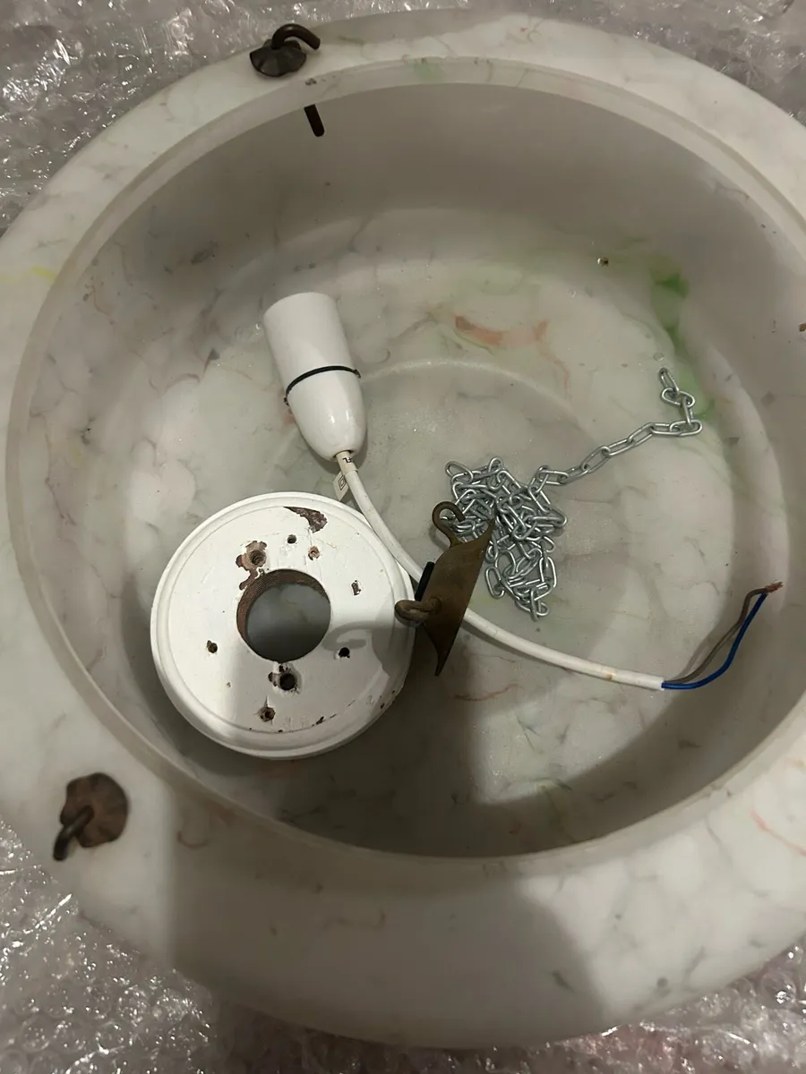 Vintage milk glass ceiling light - Image 2