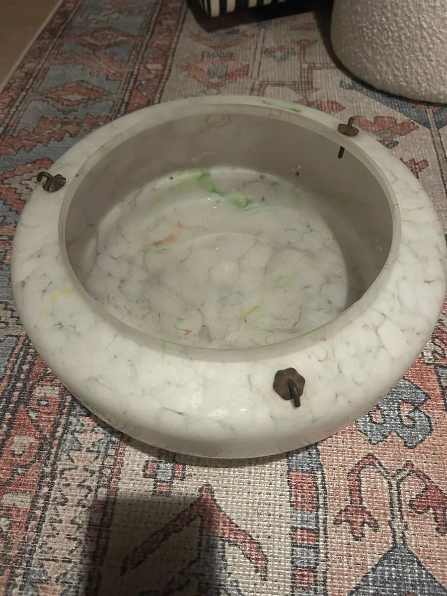 Vintage milk glass ceiling light - Image 3