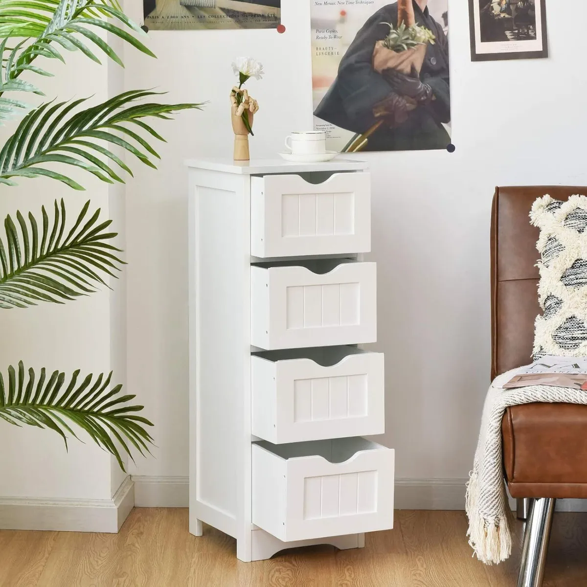 Chest of Drawers Cabinet with 4 Removable in MDF - Image 2