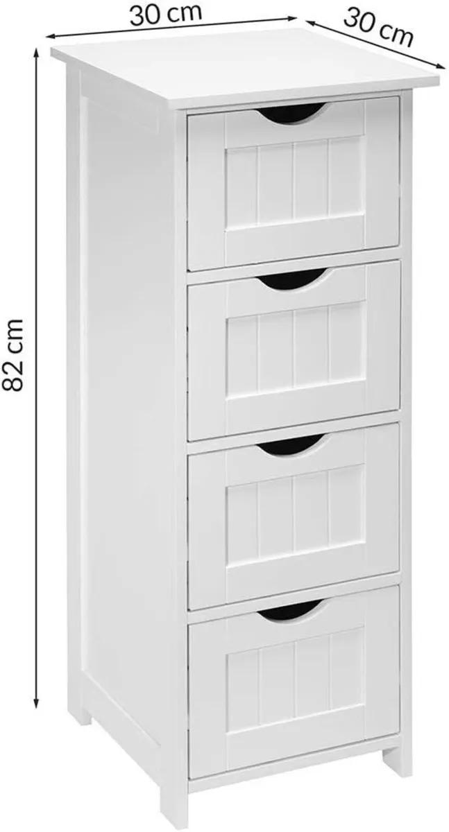 Chest of Drawers Cabinet with 4 Removable in MDF - Image 3