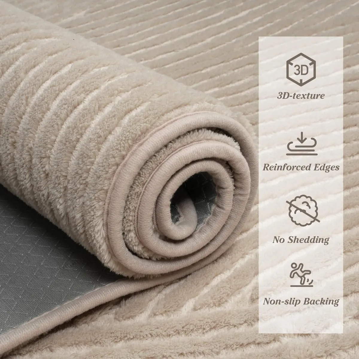 Large Rugs Living Room 160x230cm Beige Rug Non - Image 3