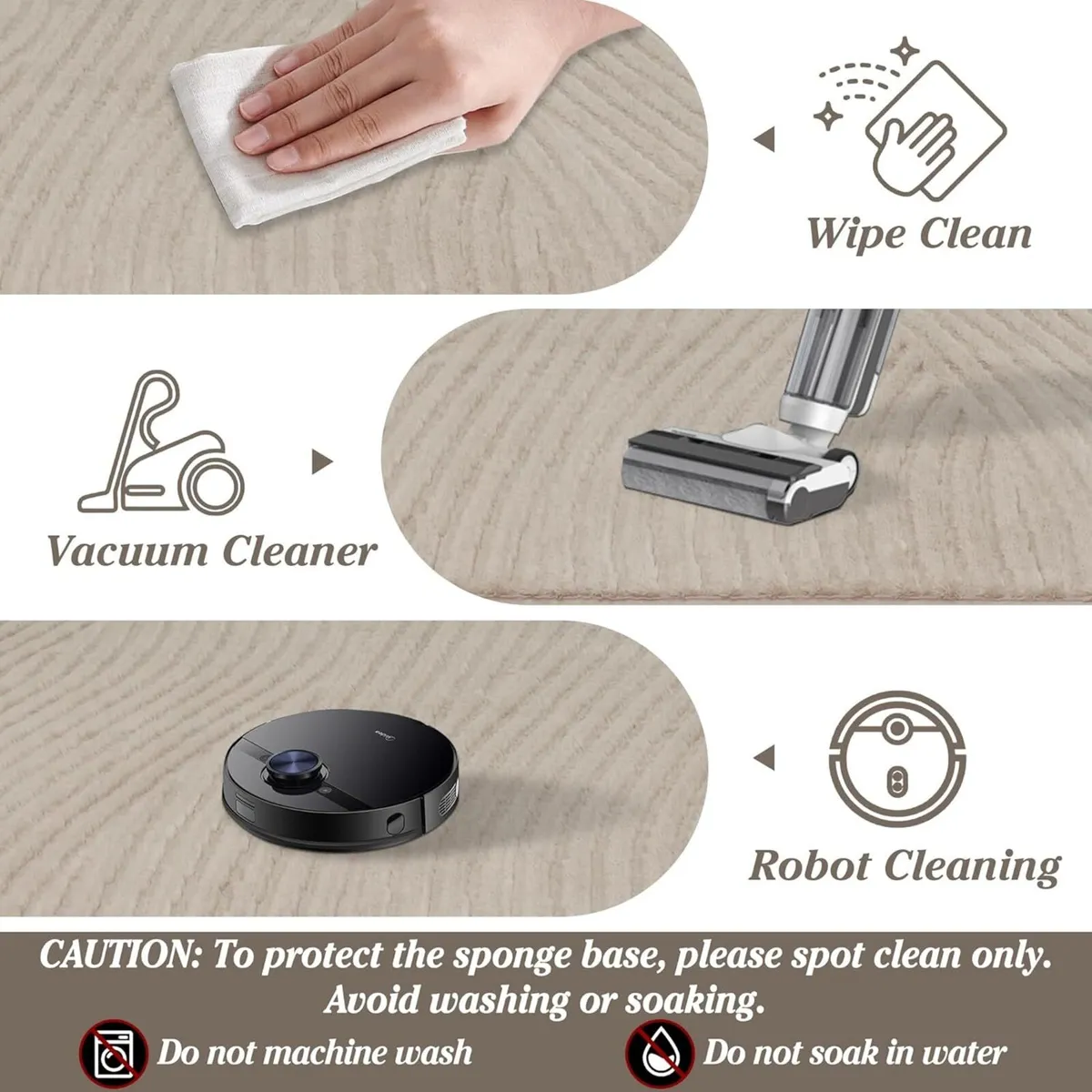 Large Rugs Living Room 160x230cm Beige Rug Non - Image 4