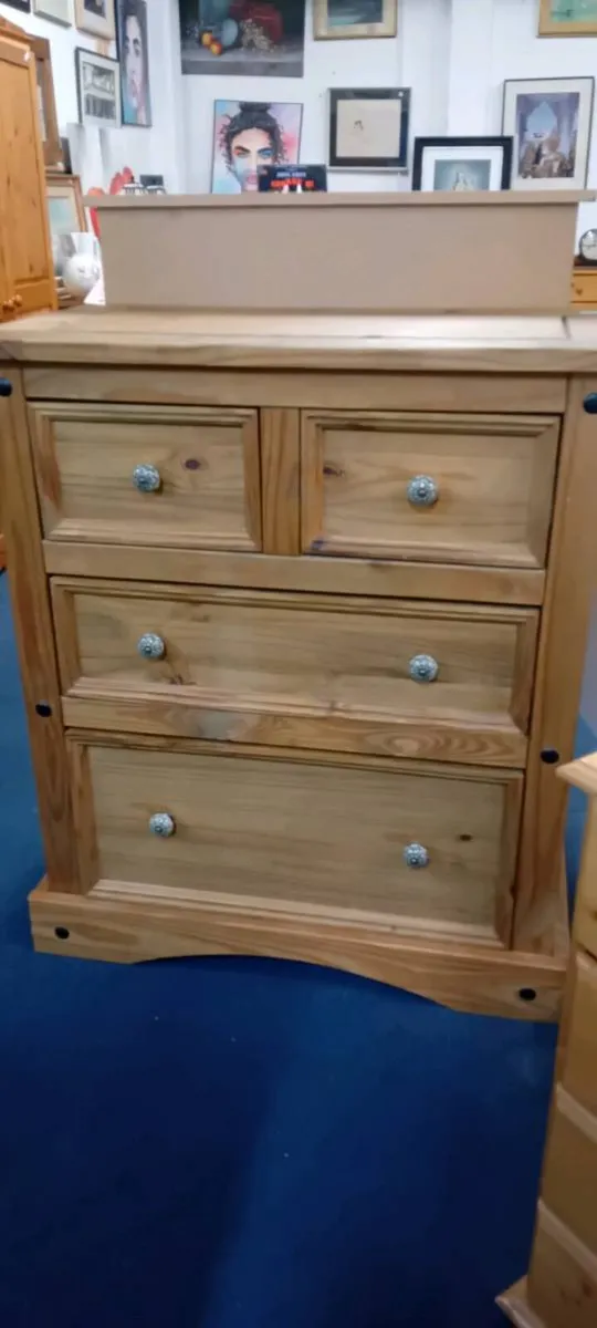 Large Rustic Pine Chest Of Drawers