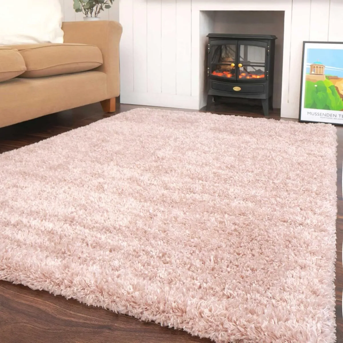 Blush Pink Modern Rug Living Room Extra Large