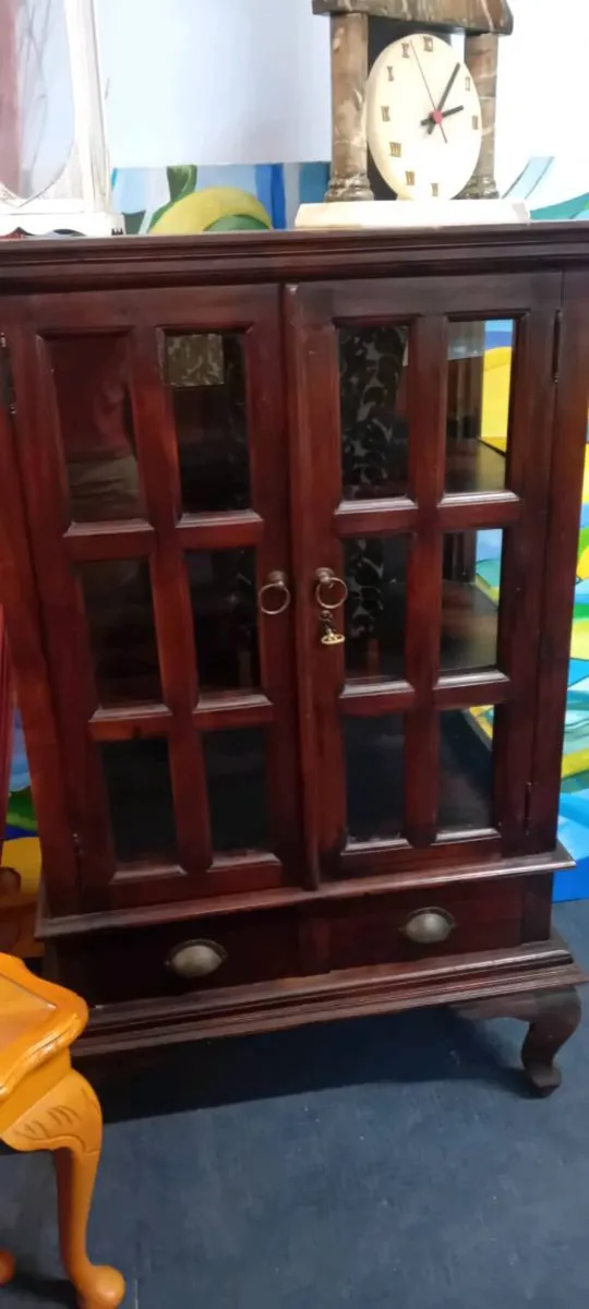 Solid Mahogany Glass Display Cabinet - Image 1