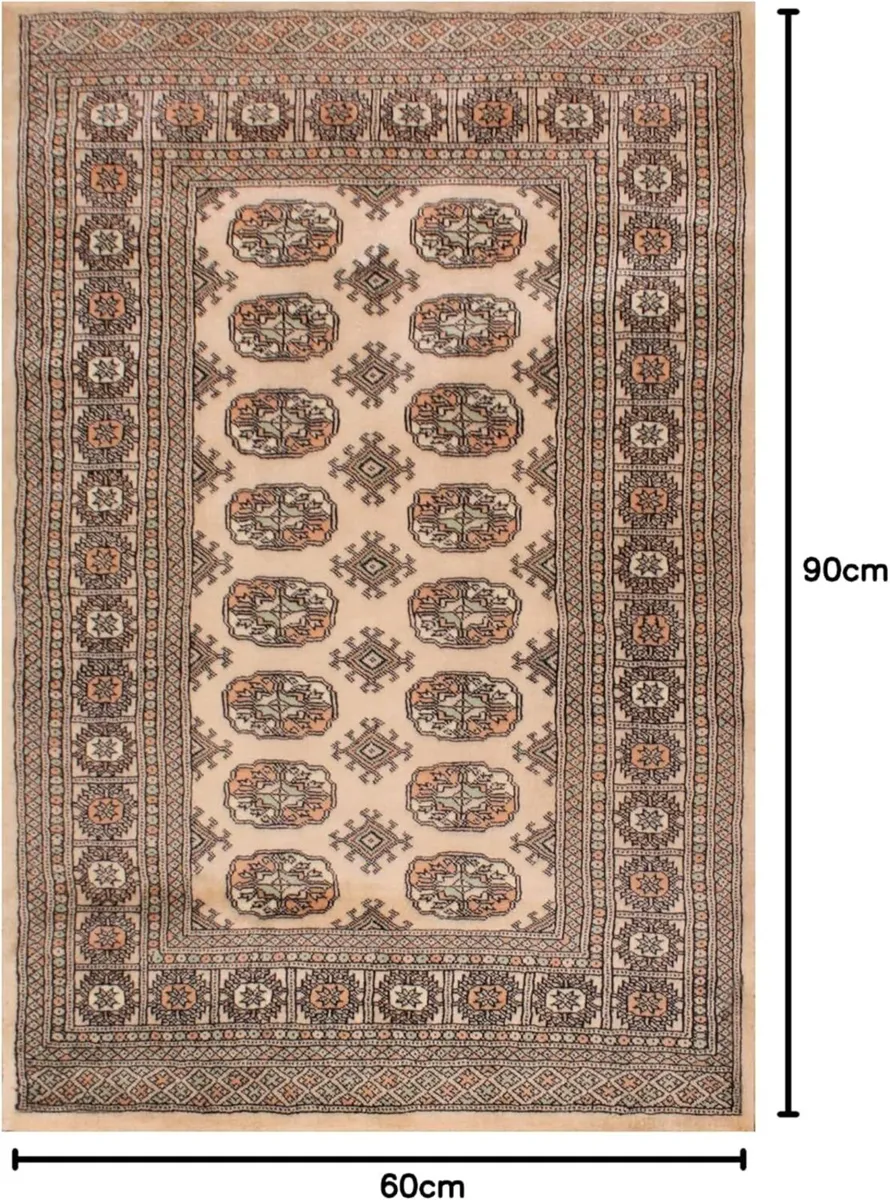 Hand Made Bokhara Traditional Rug Wool Bedroom - Image 2