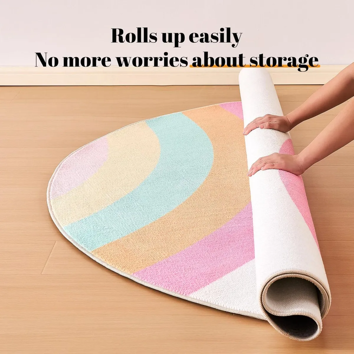 Rainbow Kids Rug Girls Boys Soft Non-Slip Area - Image 4