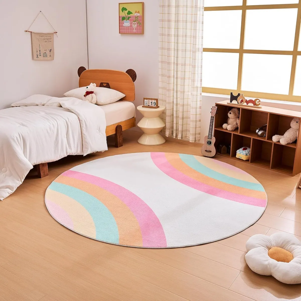 Rainbow Kids Rug Girls Boys Soft Non-Slip Area - Image 2