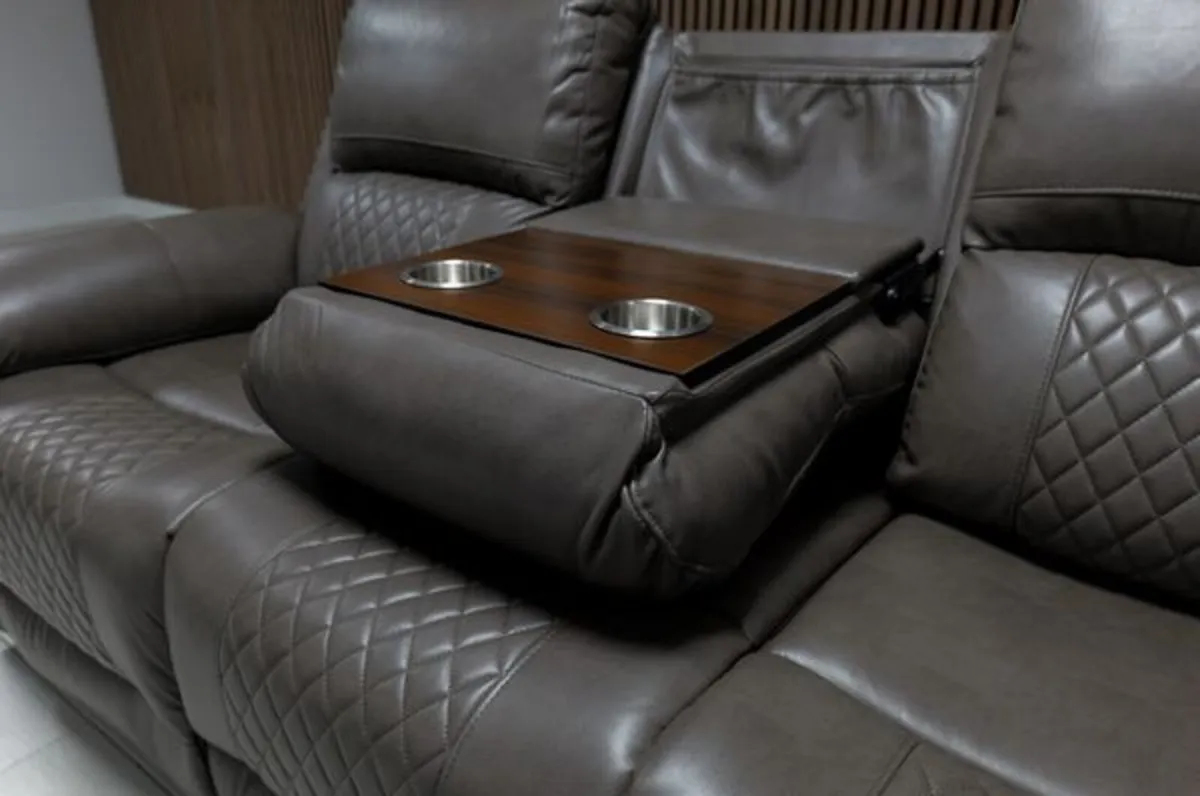 Roman Manual Leather Recliner Sofa Set - Image 3