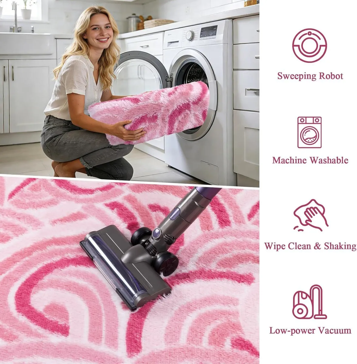 Large Rugs Living Room Rainbow Design Fluffy Cute - Image 3