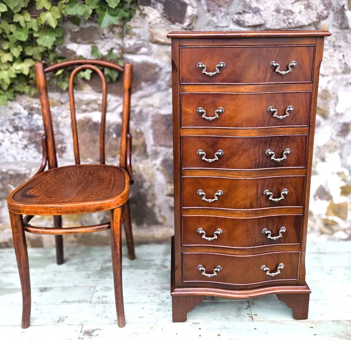 Vintage Mahogany Tall boy Chest - Image 2