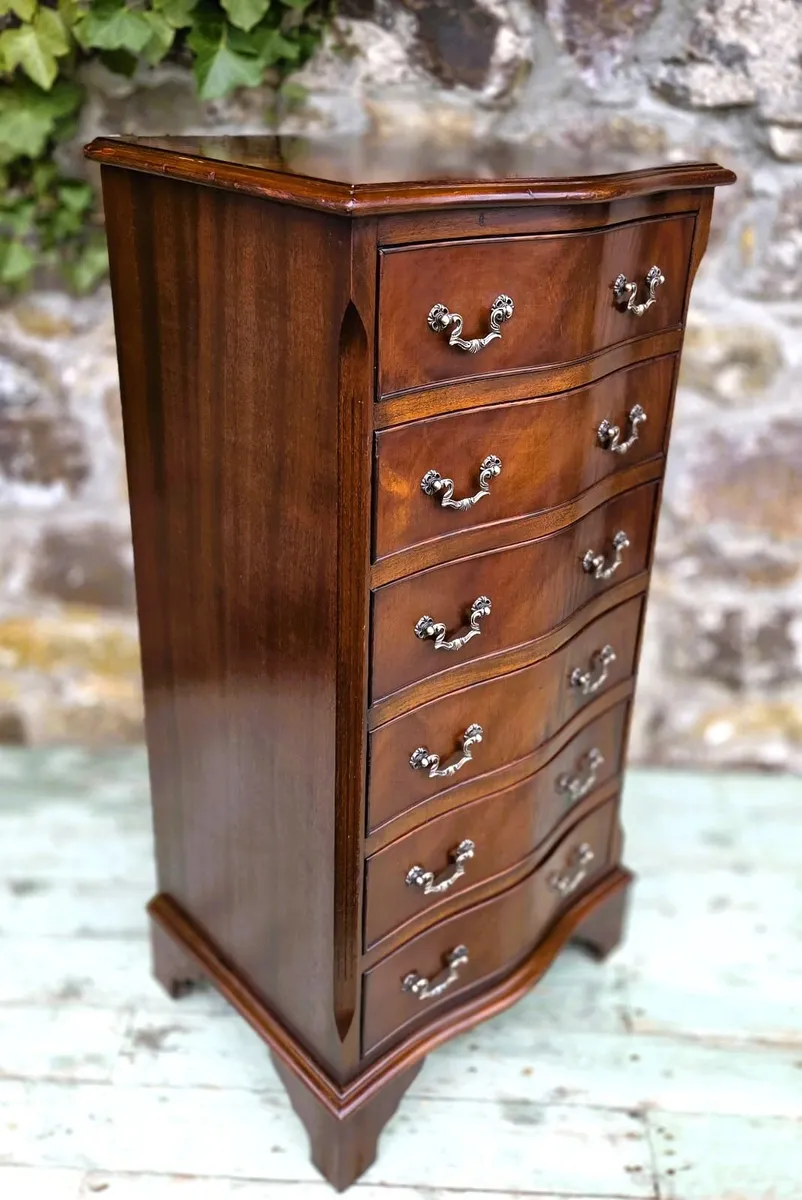 Vintage Mahogany Tall boy Chest - Image 3