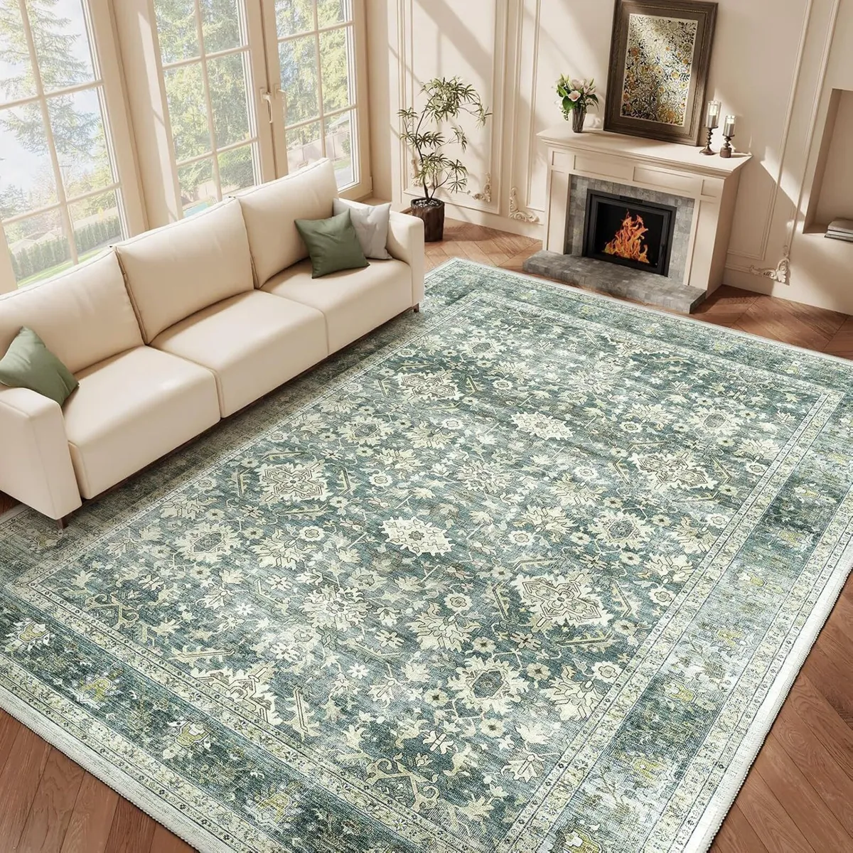 Vintage Area Rug for Living Room - Machine - Image 1