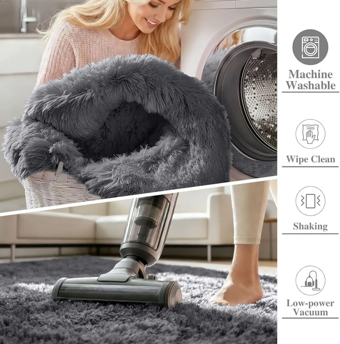 Fluffy High Pile Rugs Living Room Large Anti Slip - Image 4