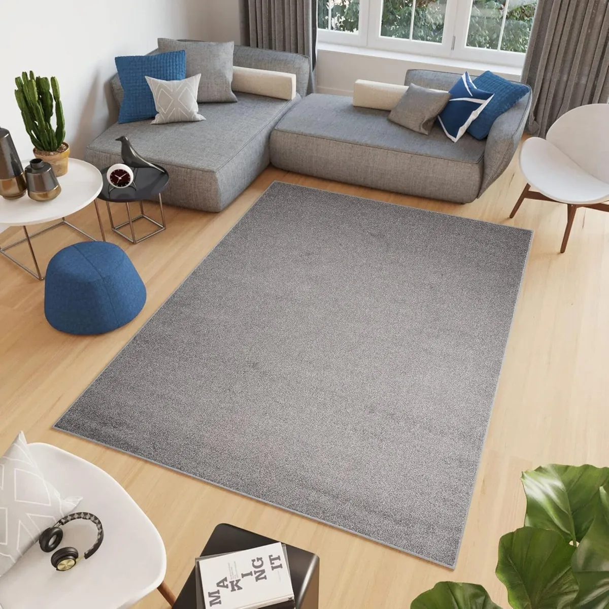 Area Rug Noyan Living Room Bedroom Plain Monochrom - Image 1
