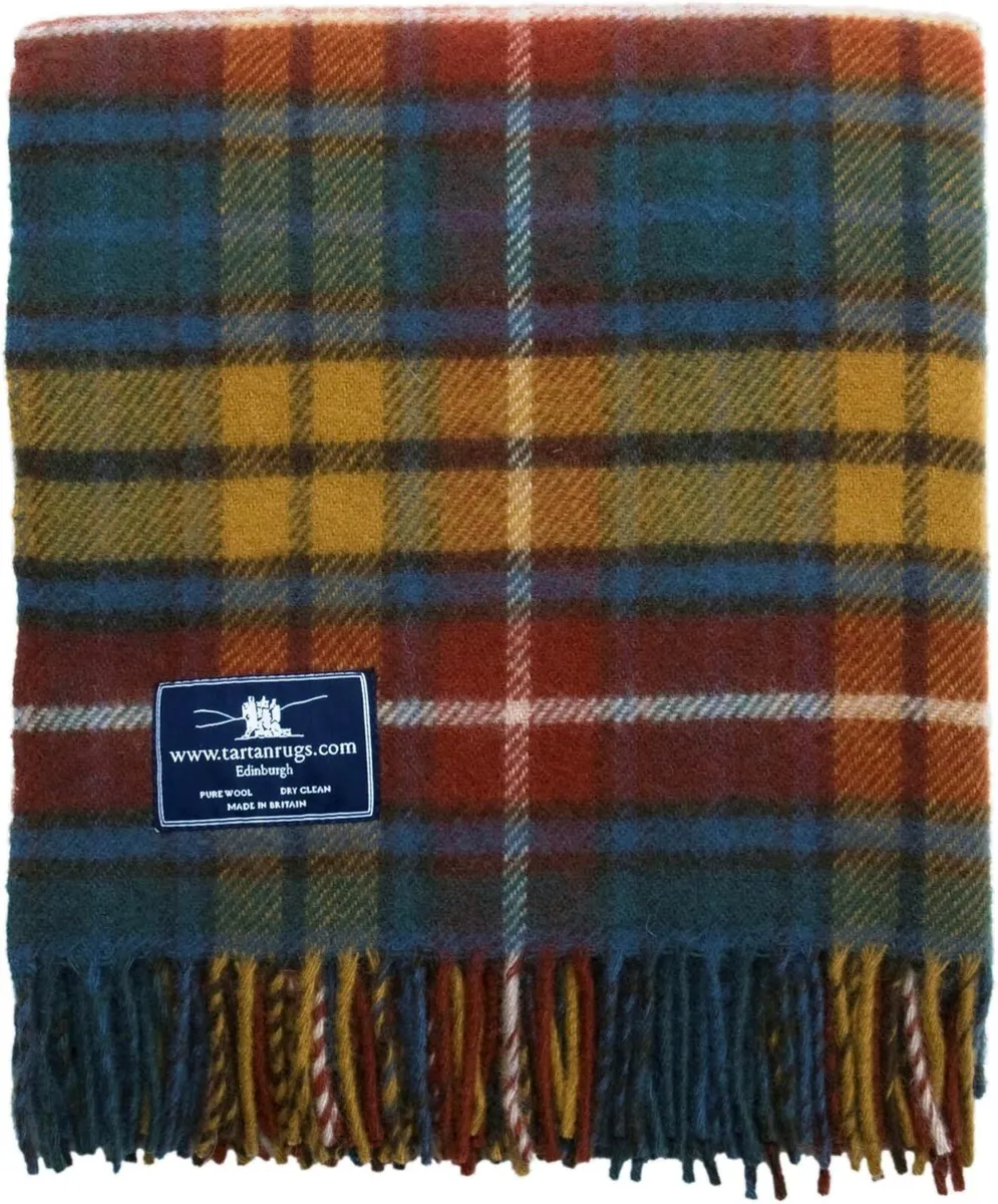 Antique Buchanan Tartan Premium Wool Travel Rug
