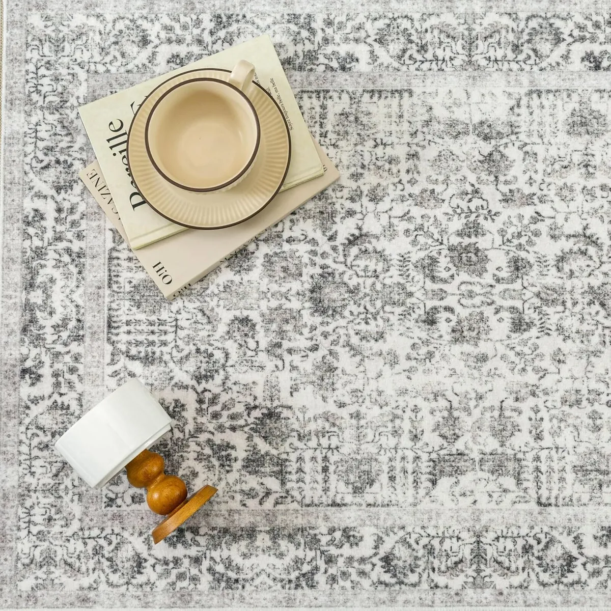 Vintage Black Rugs Living Room Washable Non Slip - Image 2