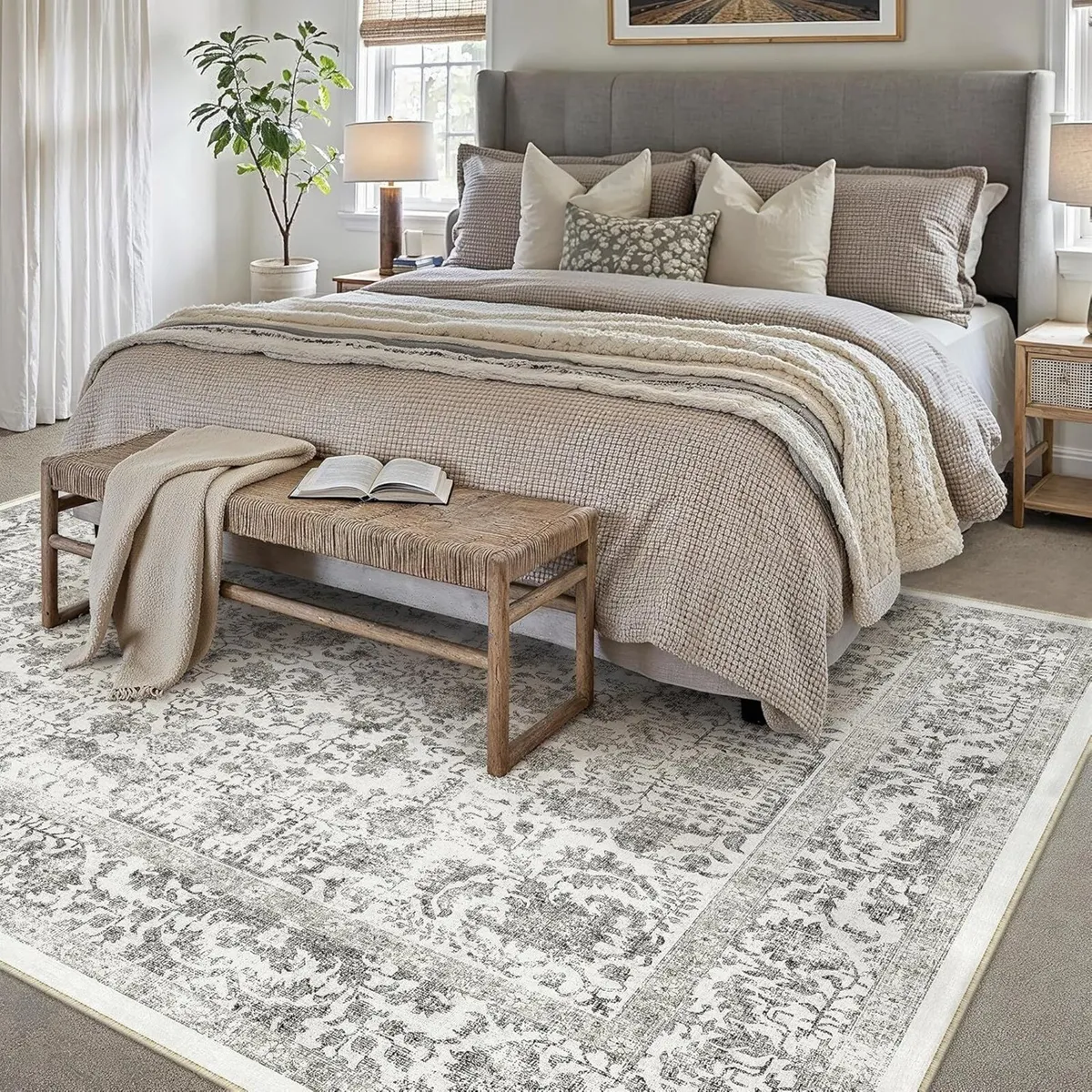 Vintage Black Rugs Living Room Washable Non Slip - Image 3