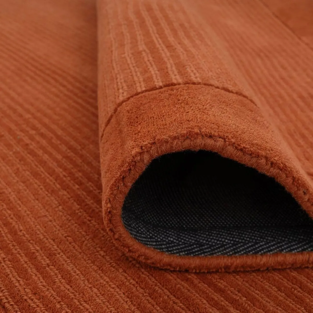 Terracotta Rug 100% Wool Thick Scandi Cosy Living - Image 4