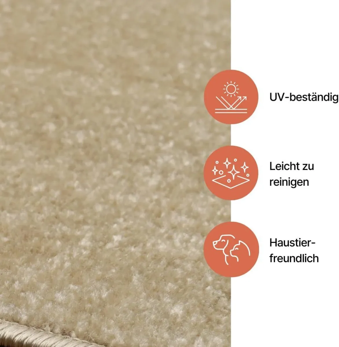 Mono Square Area Rug Indoor Outdoor Short Pile - Image 3