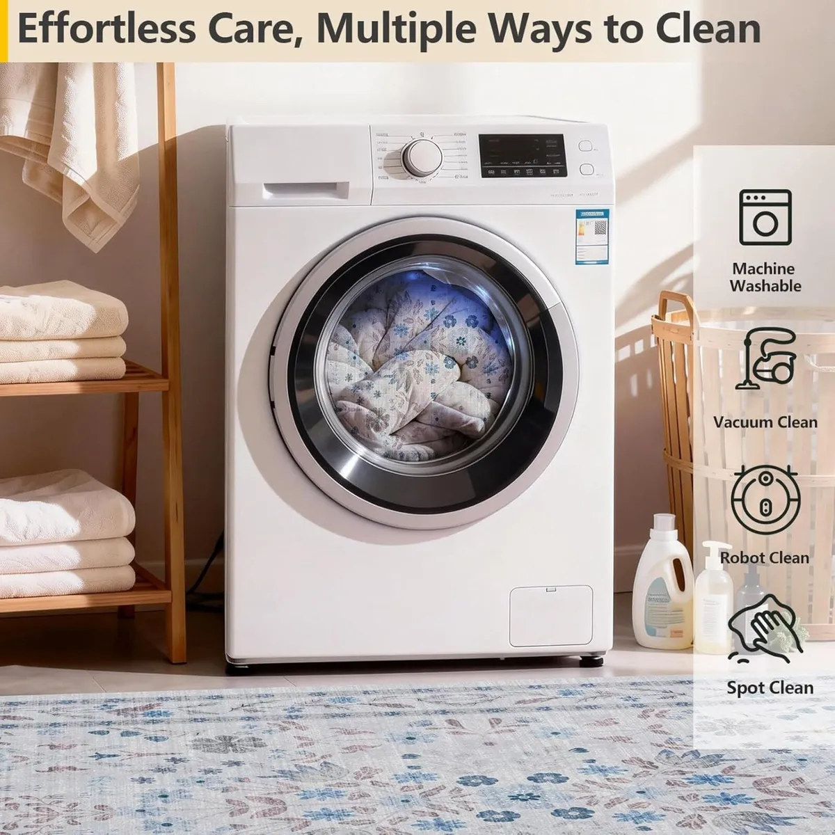 Rugs Living Room 160x230cm Vintage Floral Rug - Image 4