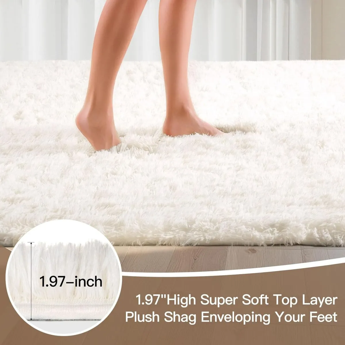 Rugs Living Room 240x340cm Ivory Area for Bedroom - Image 2