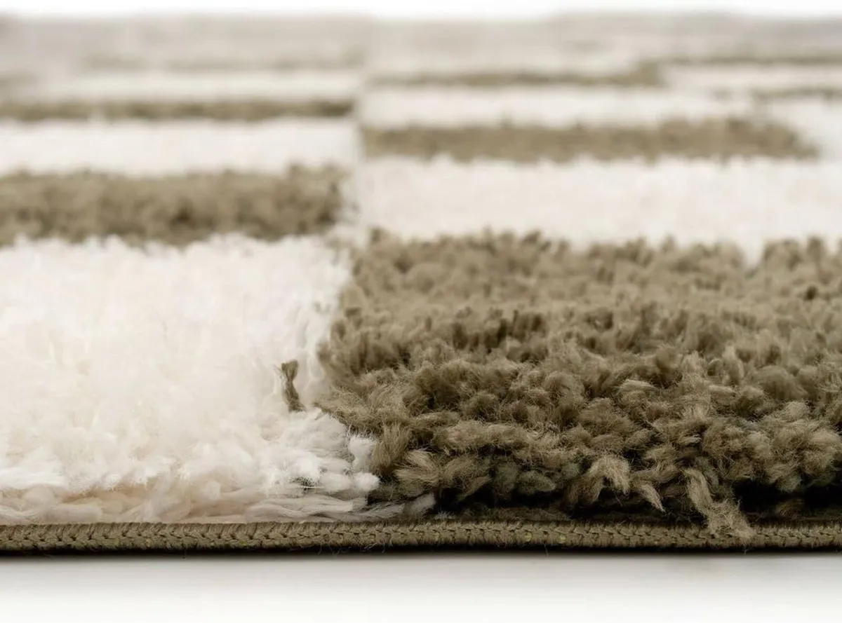 Green Retro Checker Rug Soft Plush Pile High - Image 4