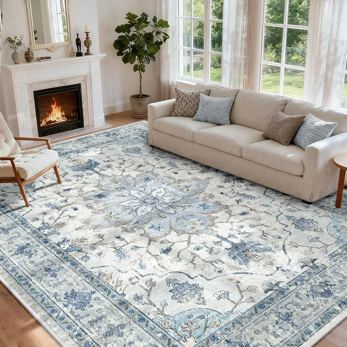 Machine Washable Rugs 240x300 cm Vintage Area Rug - Image 1