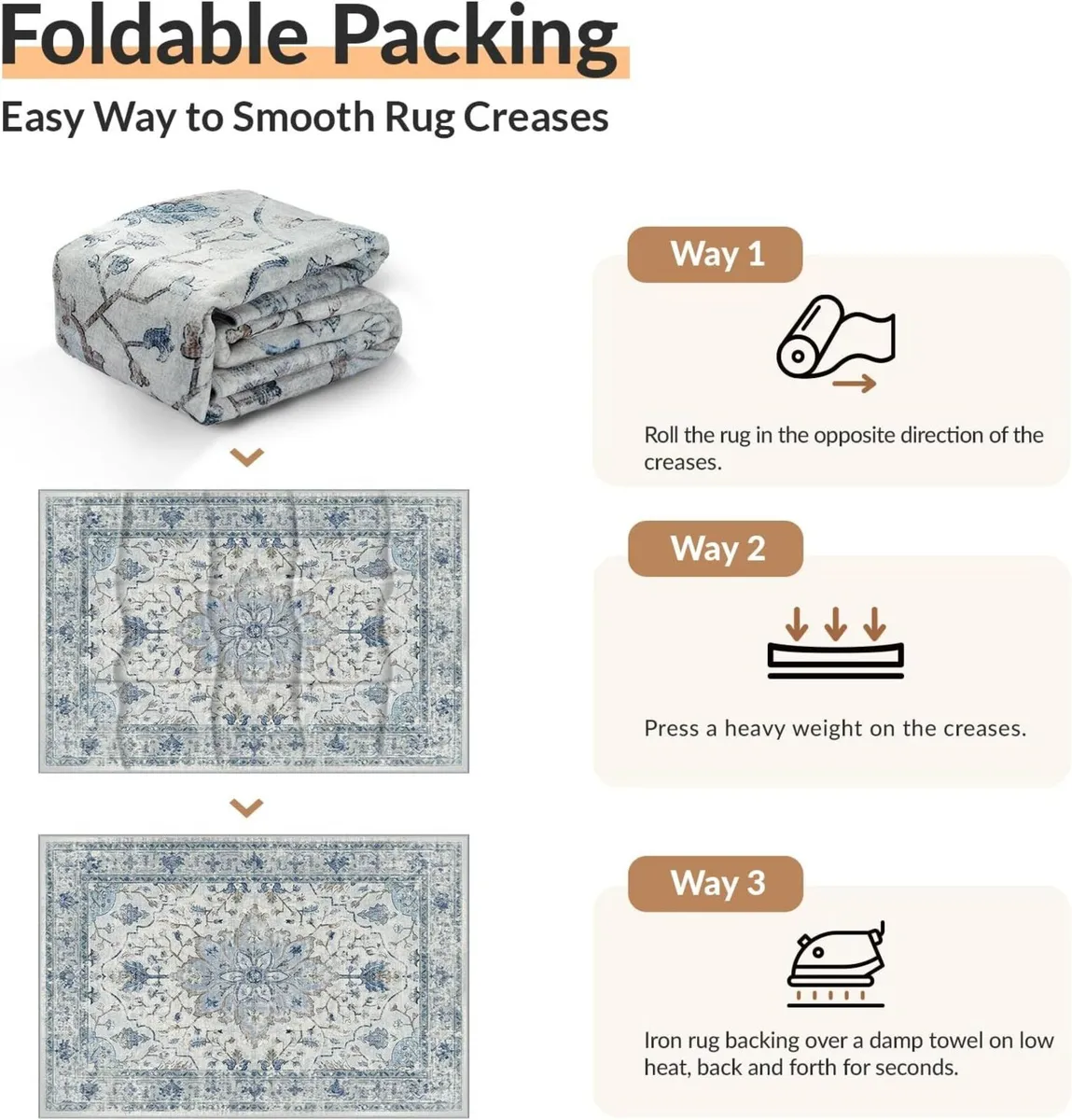 Machine Washable Rugs 240x300 cm Vintage Area Rug - Image 4