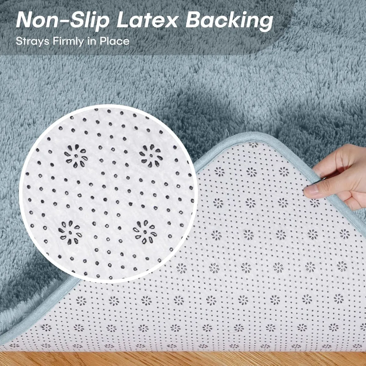 240x300cm Duck Egg Blue Shaggy Rug – Large Soft - Image 4