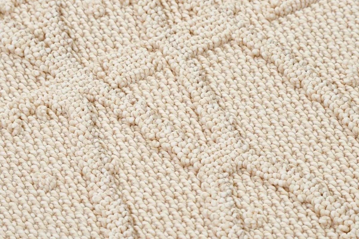 Rio Loop Outdoor Indoor Rug with Fringes Beige - Image 3