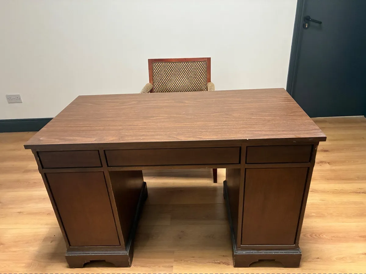 Solid wood office desks and chairs - Image 1