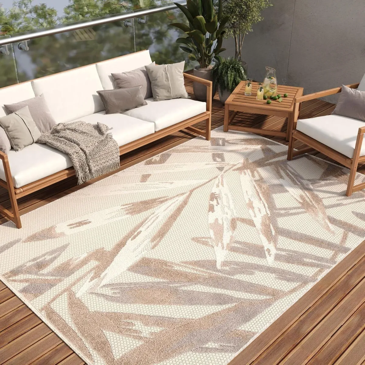 Patio Outdoor Indoor Area Rug Sisal Modern - Image 1