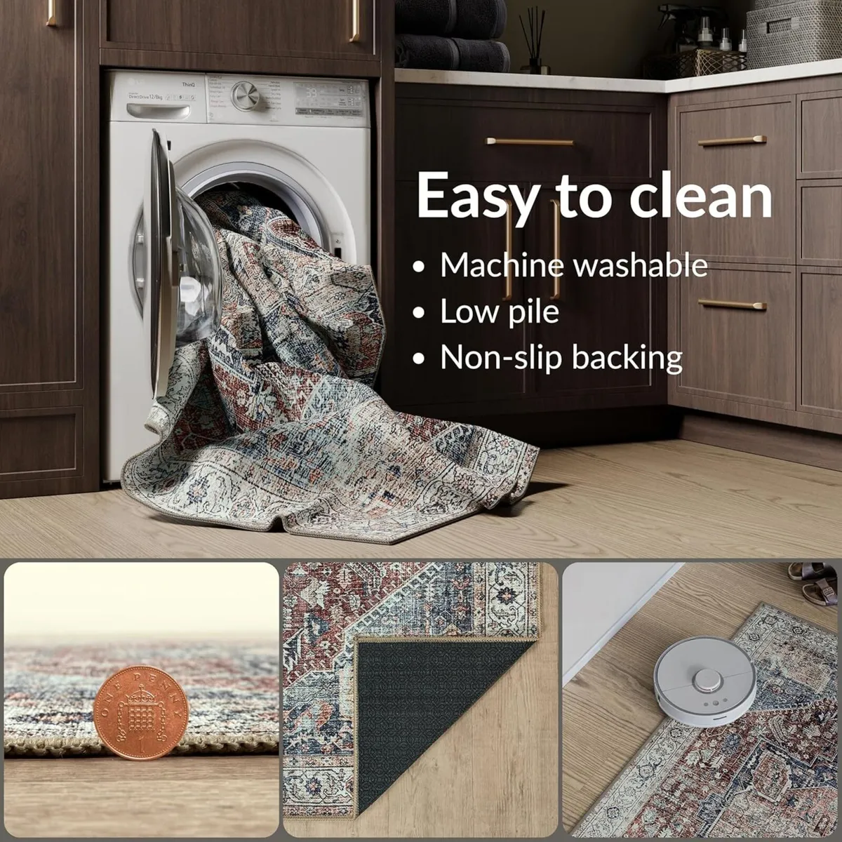 Machine Washable Rug 152x213cm 75% Recycled - Image 3