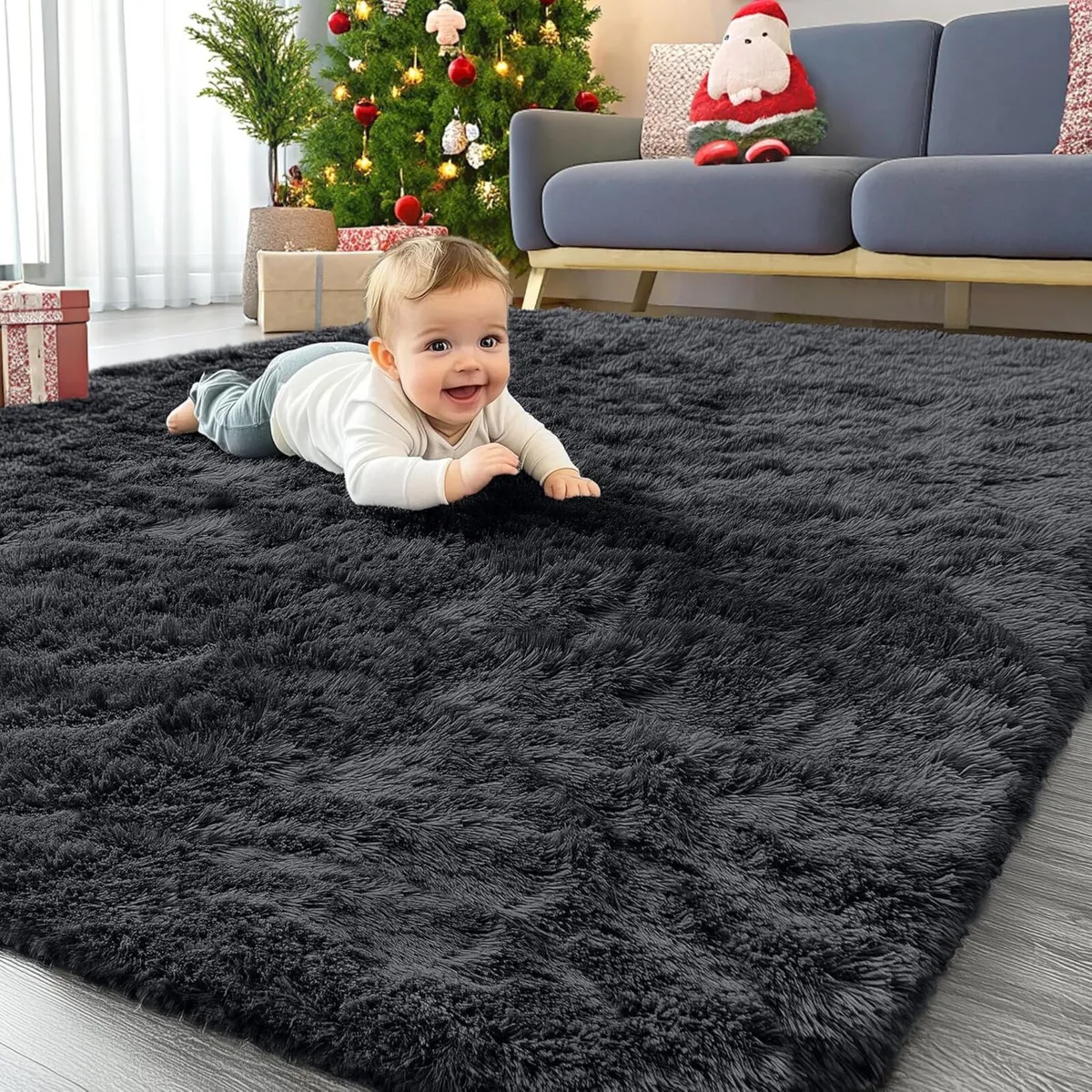 Fluffy Shaggy Rugs Living Room Large Anti Slip - Image 1