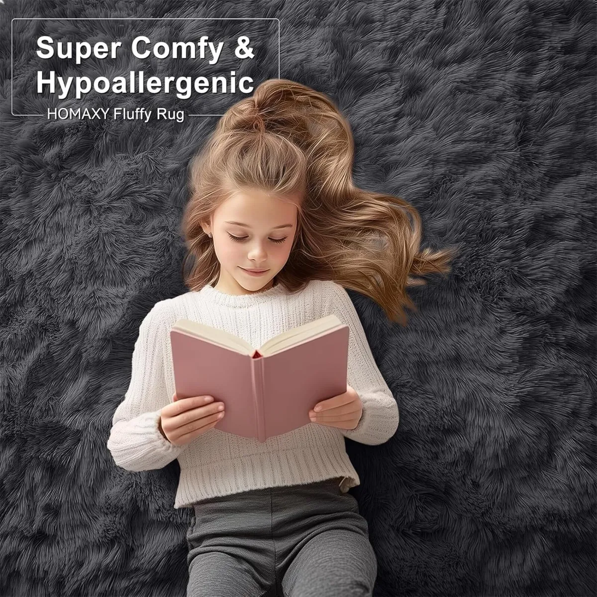 Fluffy Shaggy Rugs Living Room Large Anti Slip - Image 2