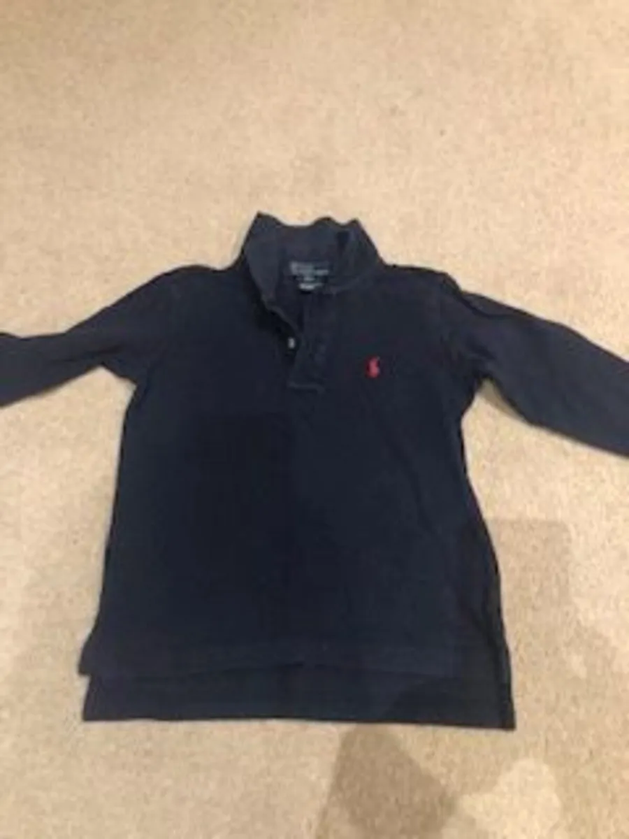 Ralph Lauren Navy Long Sleeve Polo age 4-5 - Image 1