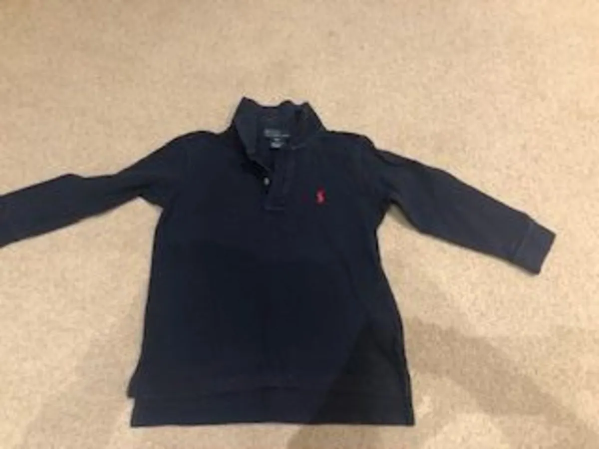 Ralph Lauren Navy Long Sleeve Polo age 4-5 - Image 2