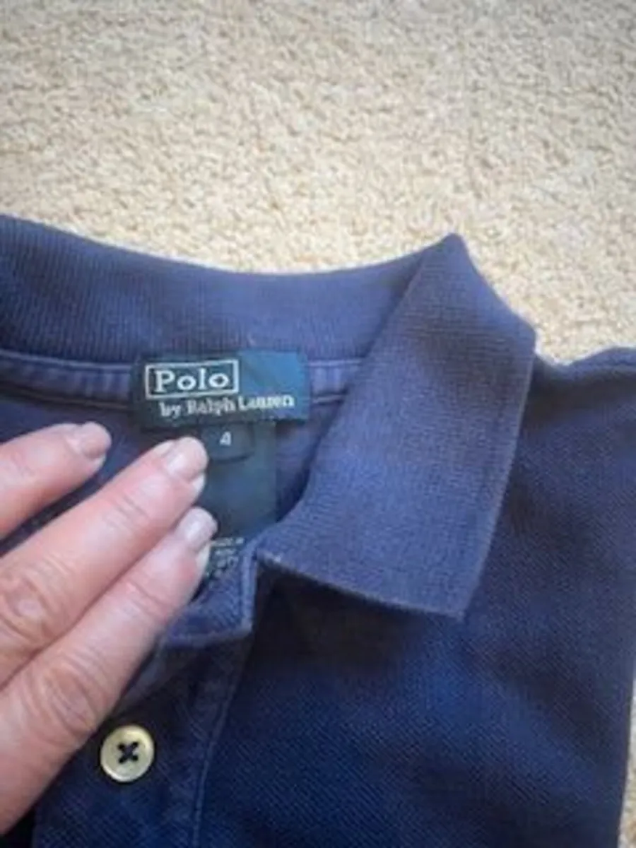 Ralph Lauren Navy Long Sleeve Polo age 4-5 - Image 4