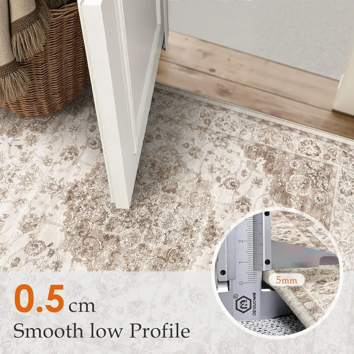 Brown Living Room Area Rug 200x300cm Machine - Image 3