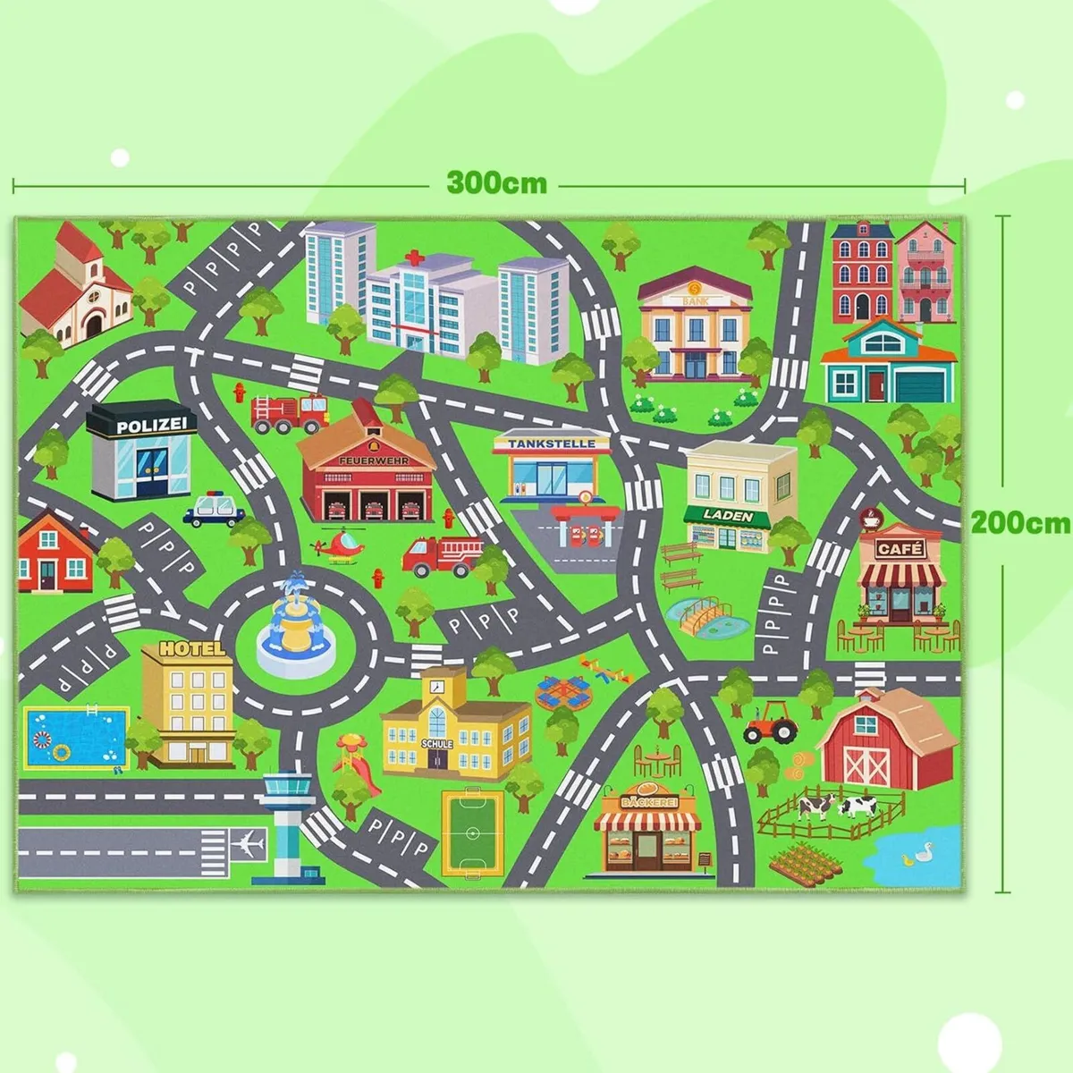 Children's Car Rug with Street Short Pile - Image 2