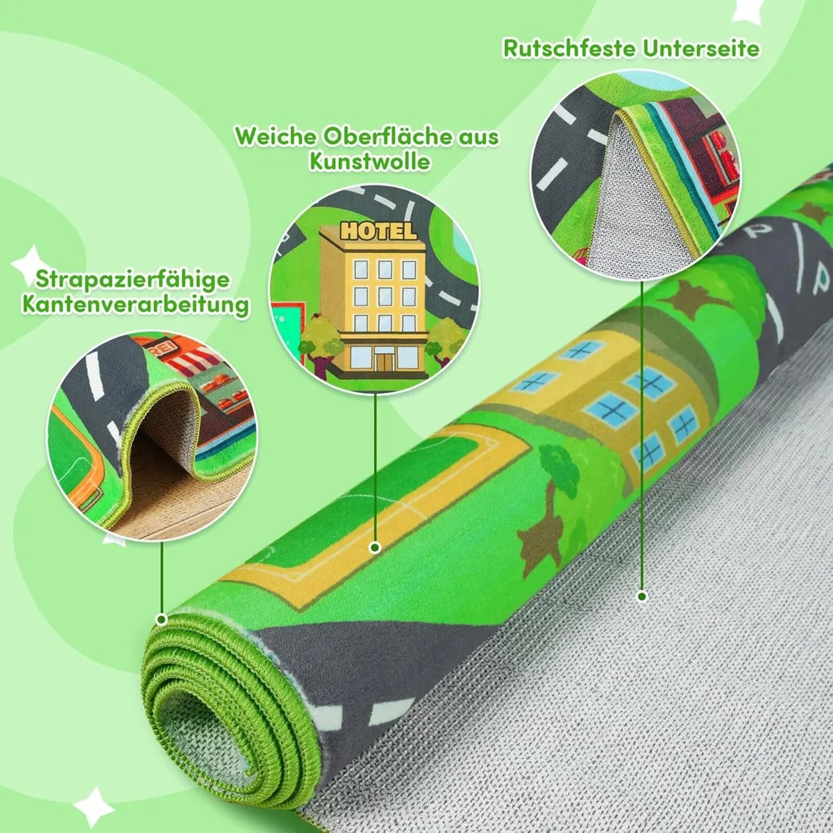 Children's Car Rug with Street Short Pile - Image 3