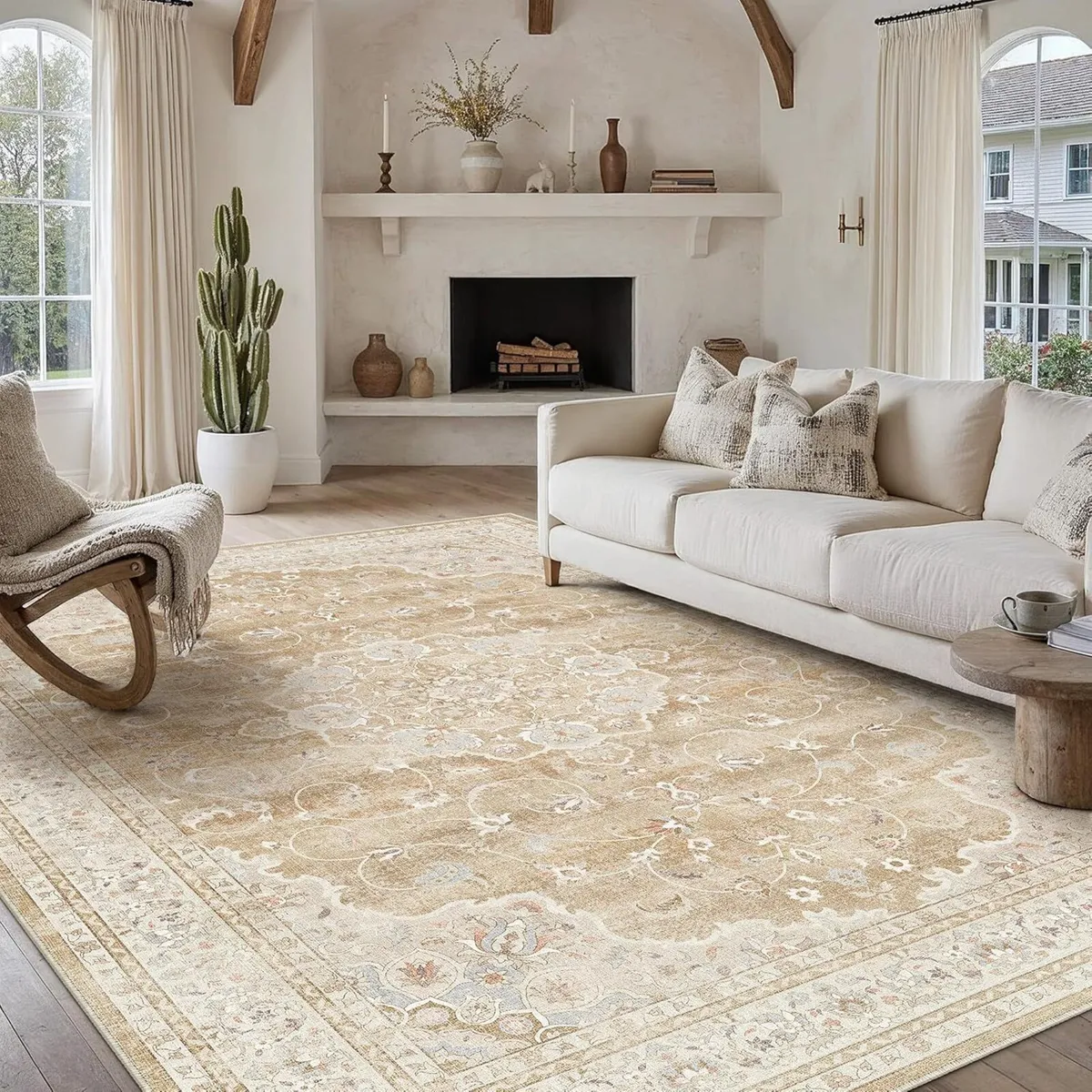 Vintage Living Room Area Brown Rug 240x300cm - Image 1