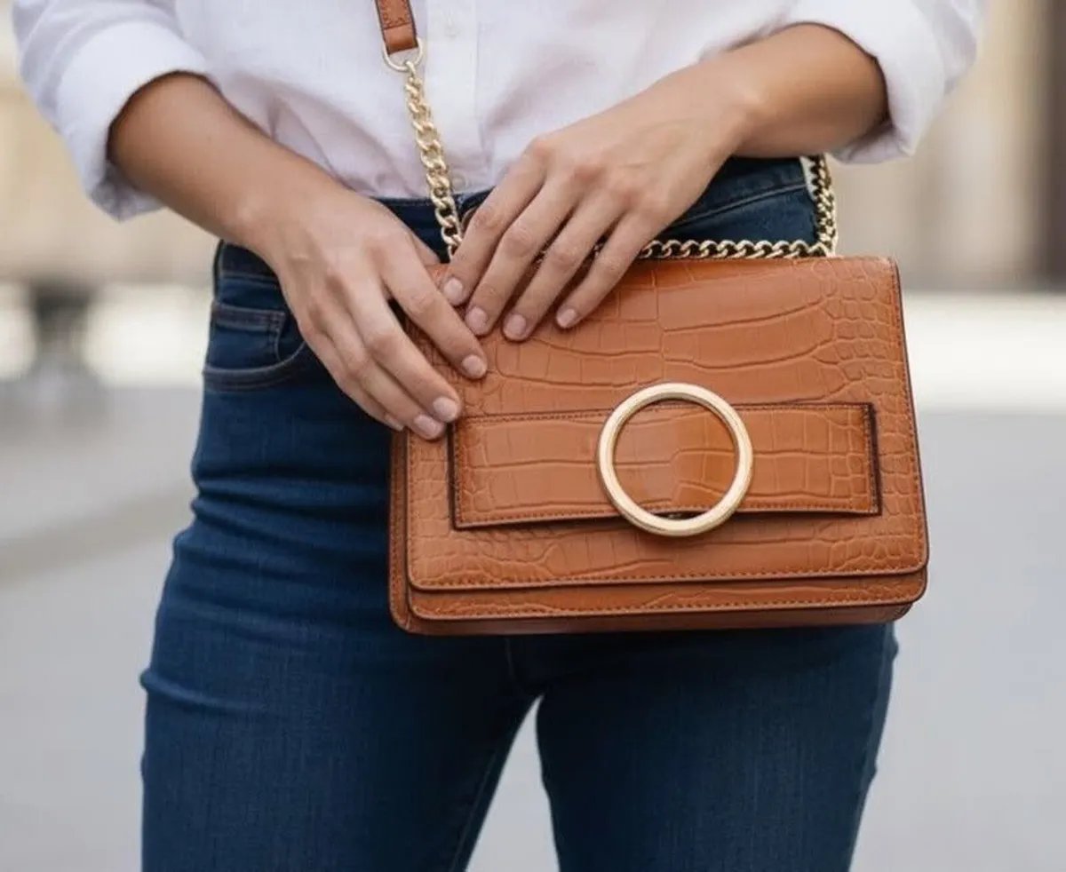 Chic Ladies Crossbody Bag – Gold Chain Strap - Image 4