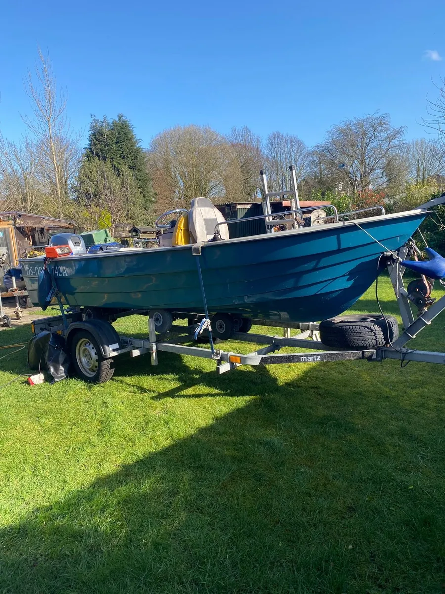 14.6ft fishing boat with trailer and engine - Image 1