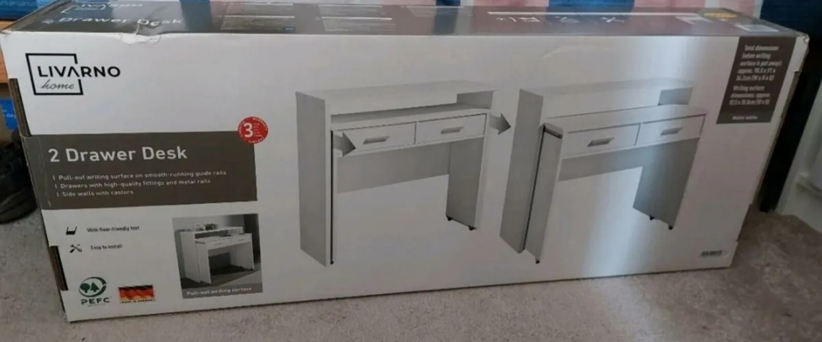 2 Drawer Desk (Brand New) - Image 1