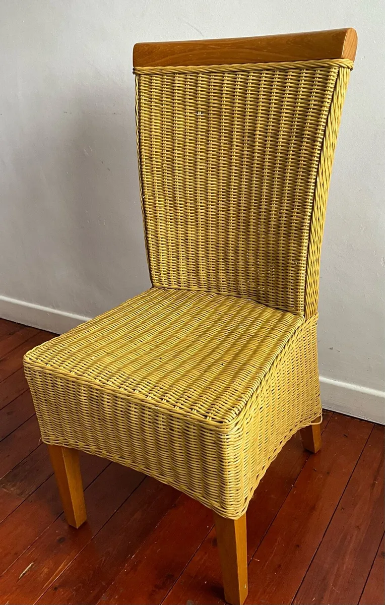 Rattan Chair with Wooden Detail - Image 1