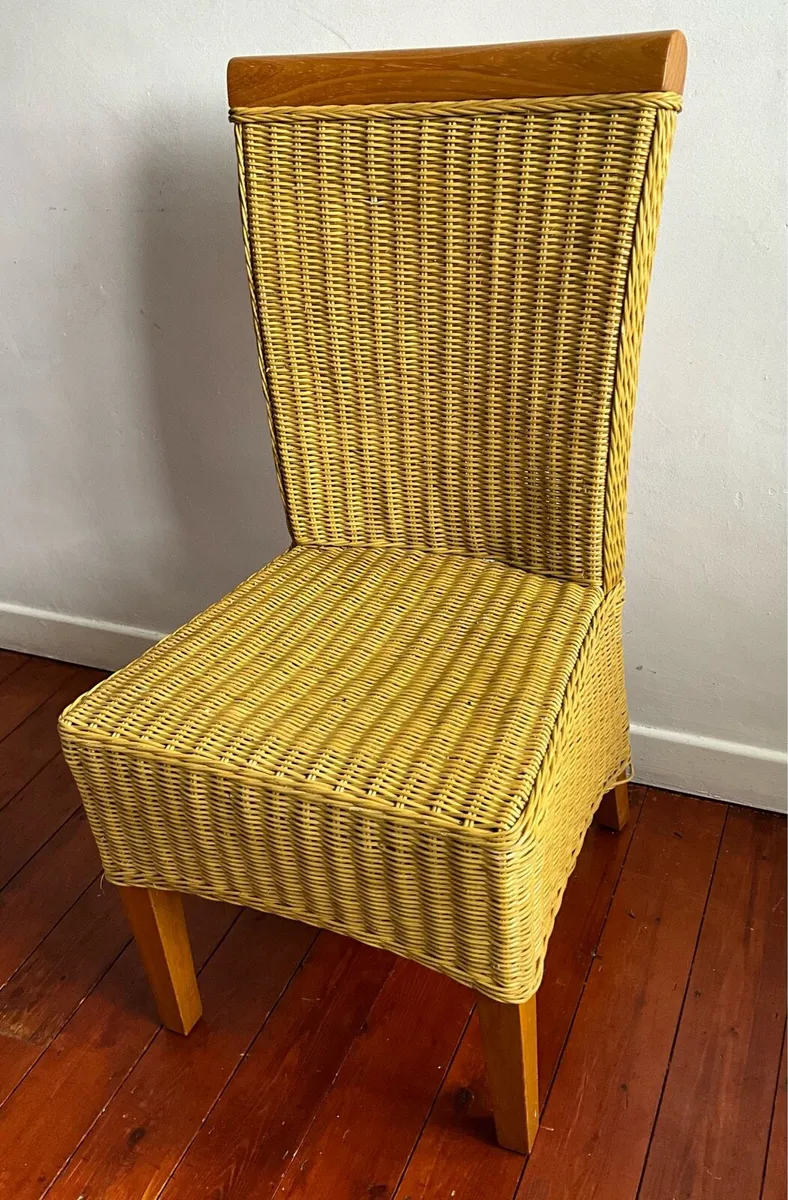 Rattan Chair with Wooden Detail - Image 3