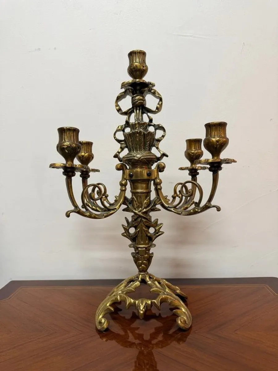 Napoleon III Revival Gilt Brass Candelabra, Late 19th Century French - Image 1